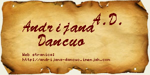 Andrijana Dančuo vizit kartica